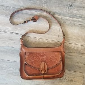 Patricia Nash Brown Leather Saddle Purse